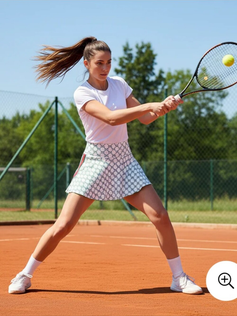 Tina + Jenna  Flounce Tennis Skirt With Built In Shorts, Medium(Women'Sz 6-8